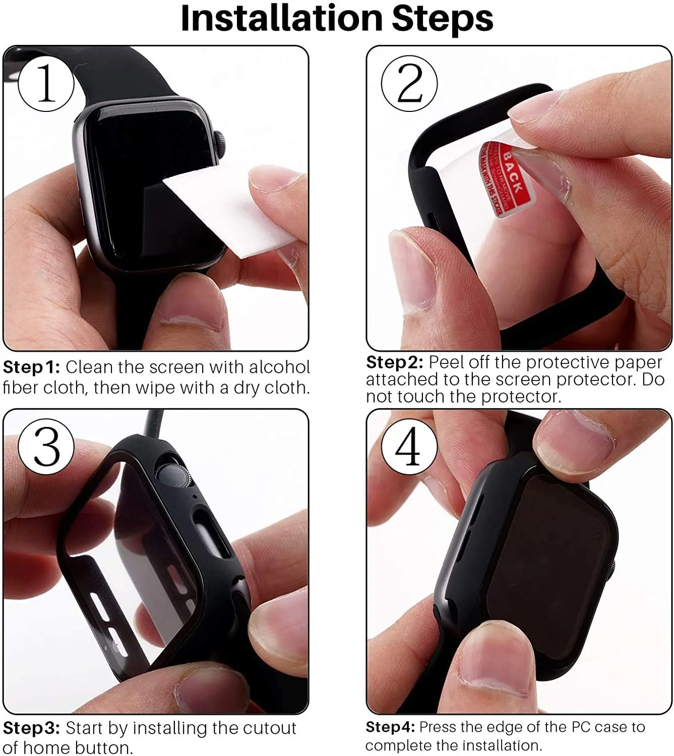 כיסוי + זכוכית מחוסמת לשעון חכם Apple Watch 38mm - מגוון צבעים לבחירה – תמונה 6