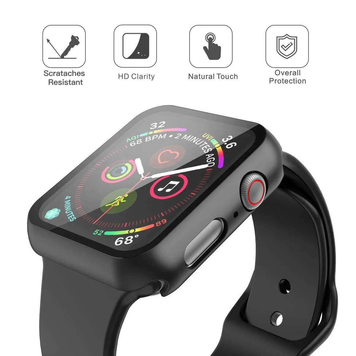 כיסוי + זכוכית מחוסמת לשעון חכם Apple Watch 38mm - מגוון צבעים לבחירה – תמונה 3
