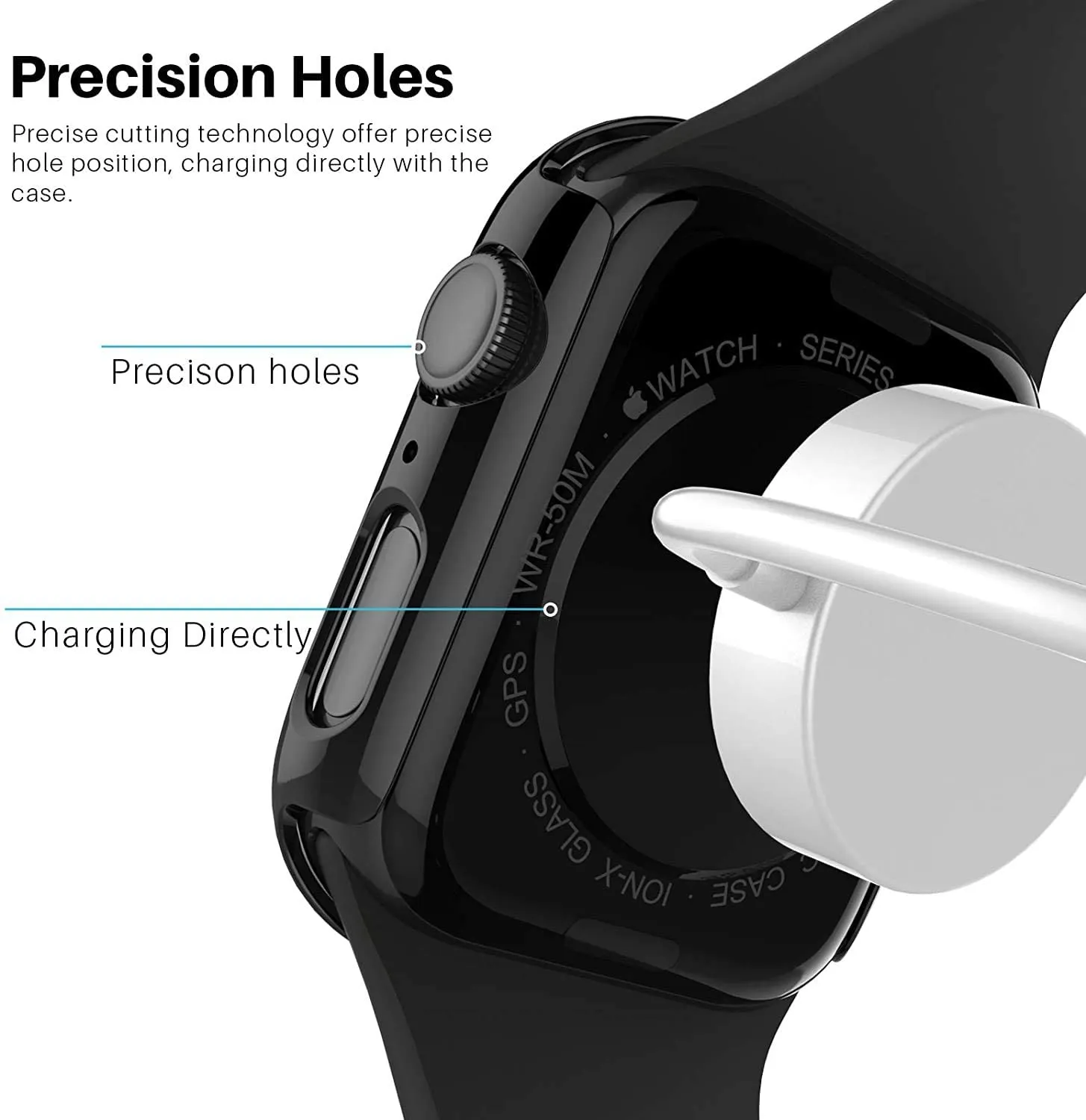 כיסוי + זכוכית מחוסמת לשעון חכם Apple Watch 38mm - מגוון צבעים לבחירה – תמונה 4