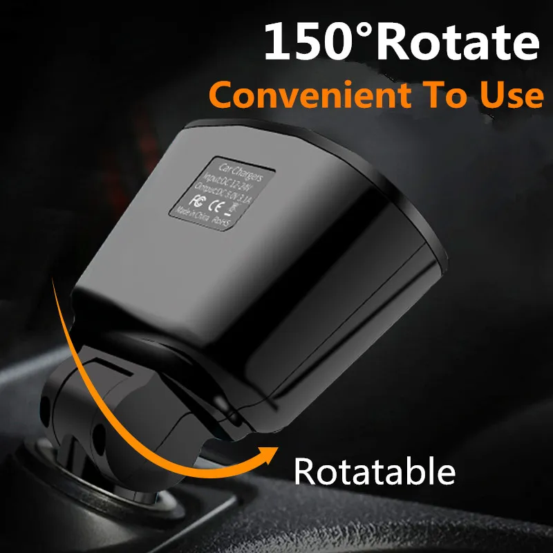 מפצל חיבור מצת מכניסה אחת ל-2 – כולל 2 כניסות USB לרכב טעינה מהירה! – תמונה 5