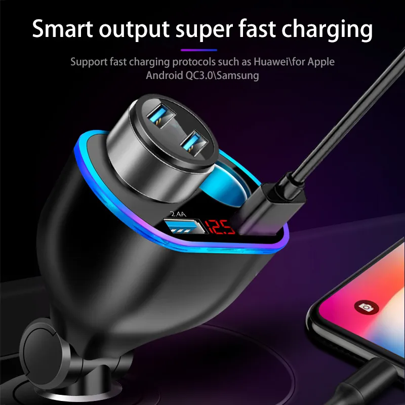 ⁦מפצל 2 שקעים לרכב + 2 כניסות USB לרכב Qualcomm Quick 3.0⁩ – תמונה ⁦4⁩