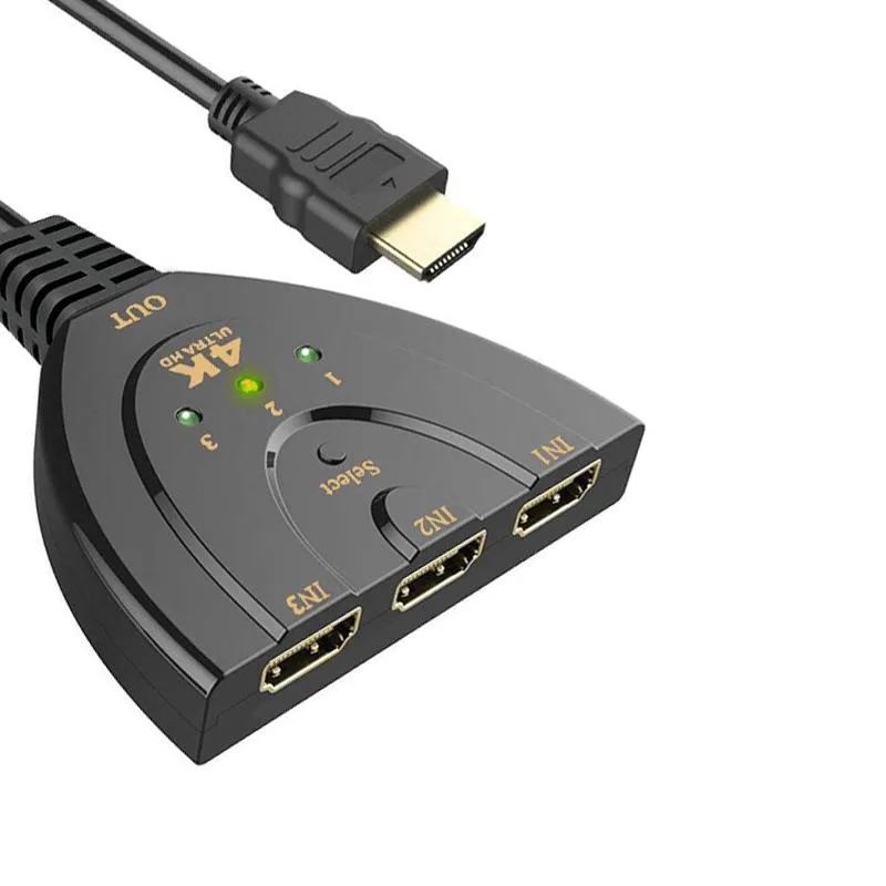 בורר/מפצל HDMI שלוש כניסות באיכות 4K!