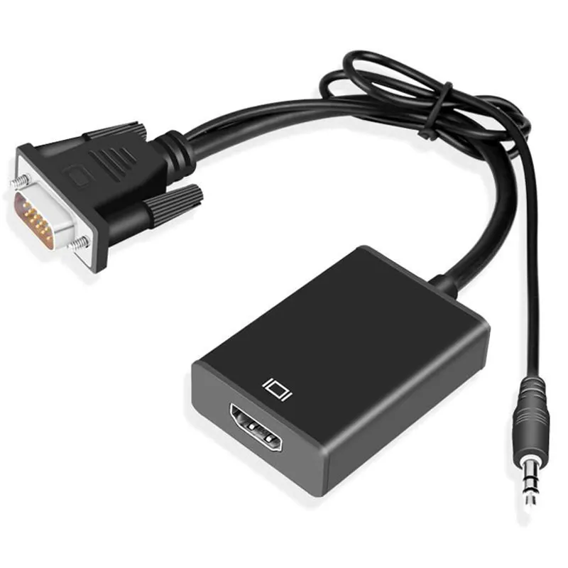 מתאם VGA זכר ל HDMI נקבה + סאונד