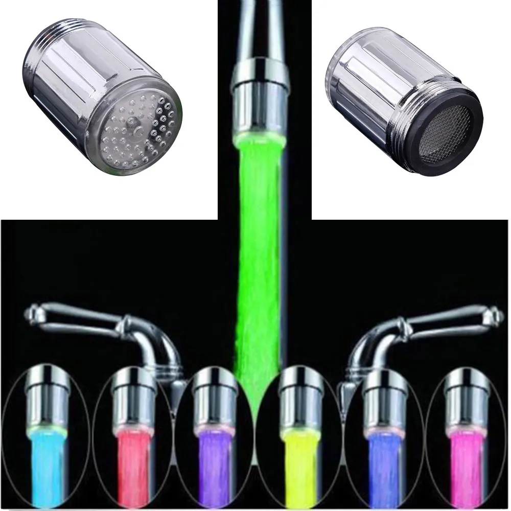 ראש ברז צבעוני מדליק מחליף צבעים - 7 צבעי  LED מתחלפים!