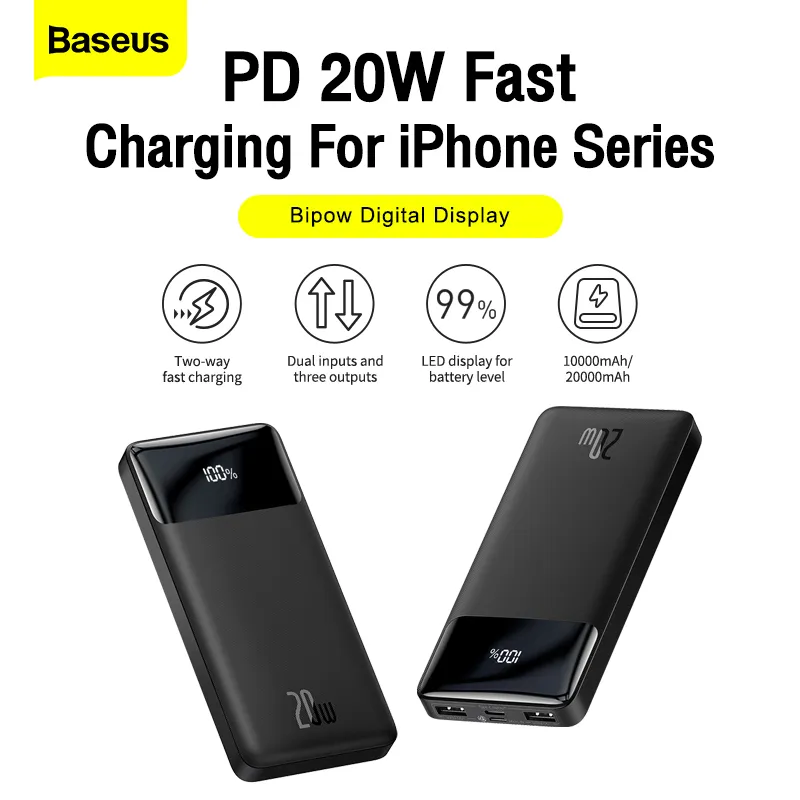 ⁦POWERBANK סוללת גיבוי/מטען נייד 20W 10000mAh – של BASEUS⁩ – תמונה ⁦2⁩