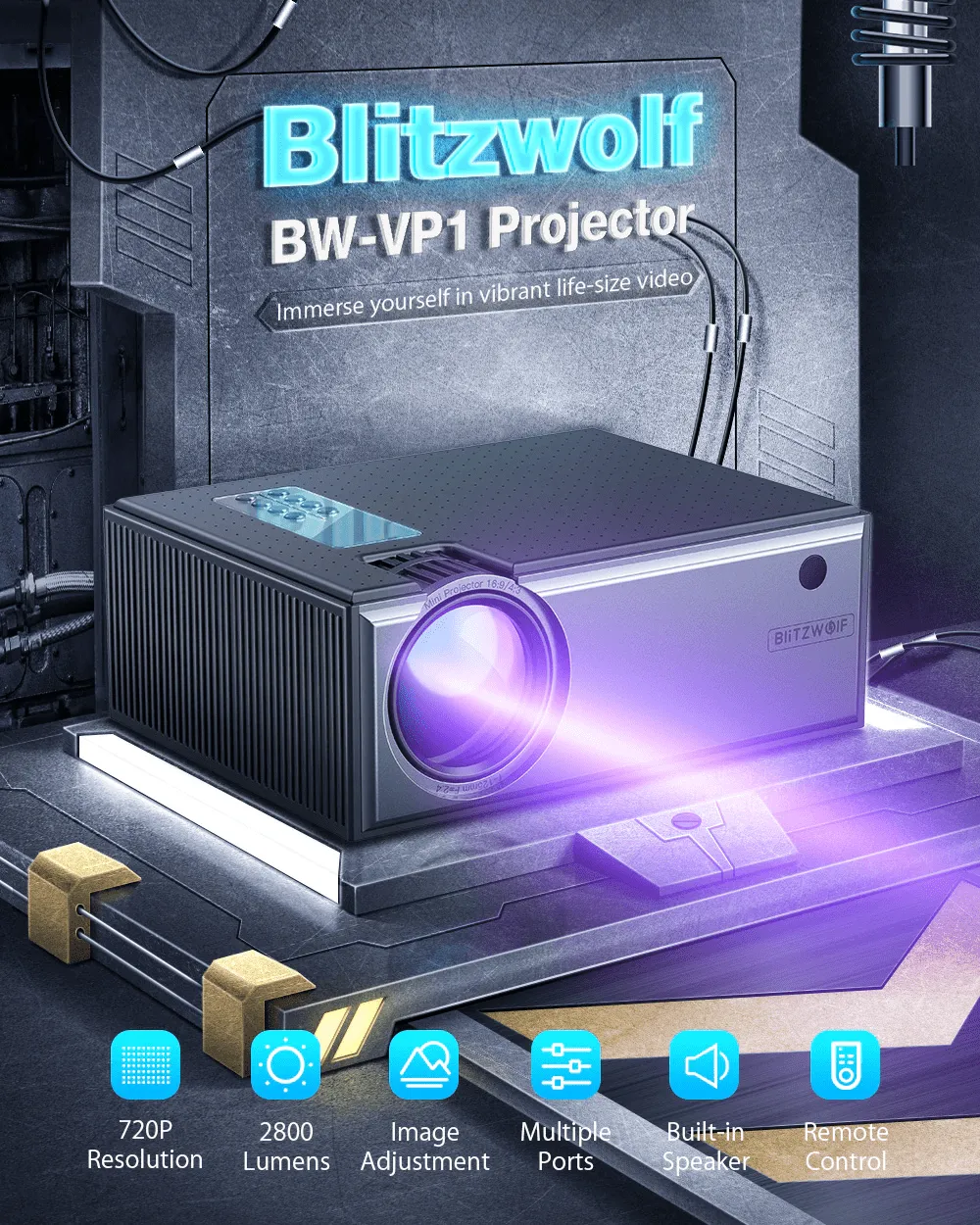 מקרן Blitzwolf באיכות HD – הדגם החדש!