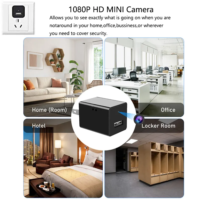 מצלמה נסתרת במטען קיר אלחוטית WIFI באיכות FULL HD 1080P כוללת אפליקציה מותאמת – תמונה 6