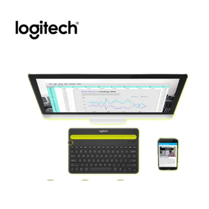 ⁦מקלדת Bluetooth דגם Logitech K480 מעוצבת וקלה במיוחד עם טווח עבודה עד כ-10 מטר⁩ – תמונה ⁦6⁩