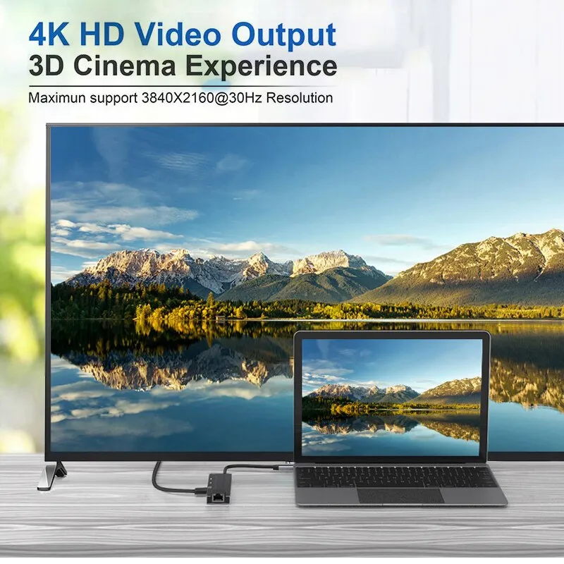 עמדת עגינה (רכזת) אשר תואמת עבור : Galaxy S10/S9 – MacBook – RJ45 Thunderbolt 3 – תמונה 5