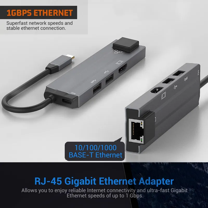 עמדת עגינה (רכזת) אשר תואמת עבור : Galaxy S10/S9 – MacBook – RJ45 Thunderbolt 3 – תמונה 4