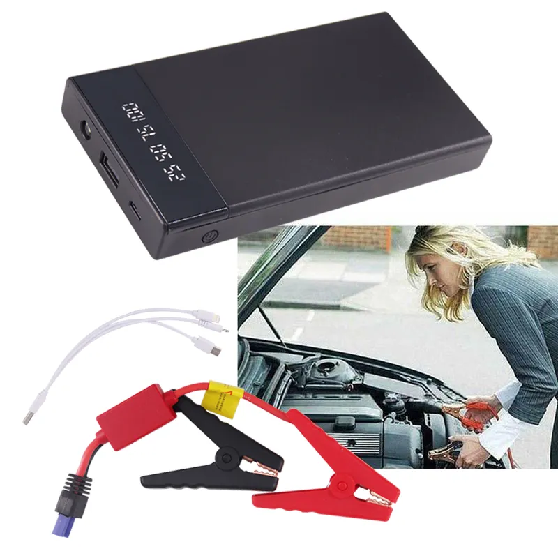 בוסטר התנעה לרכב + סוללת גיבוי + פנס 10000mAh LED