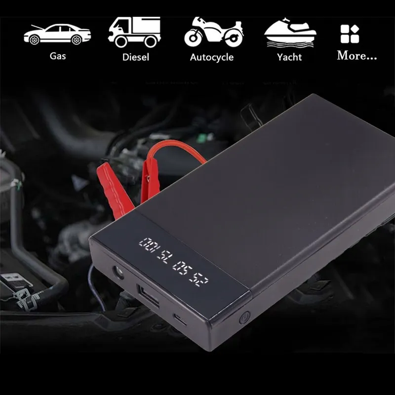 ⁦בוסטר התנעה לרכב + סוללת גיבוי + פנס 10000mAh LED⁩ – תמונה ⁦6⁩