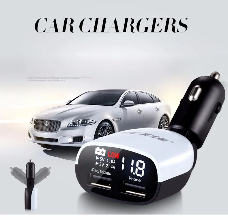 ⁦מטען USB כפול לרכב עם מסך לד⁩ – תמונה ⁦4⁩