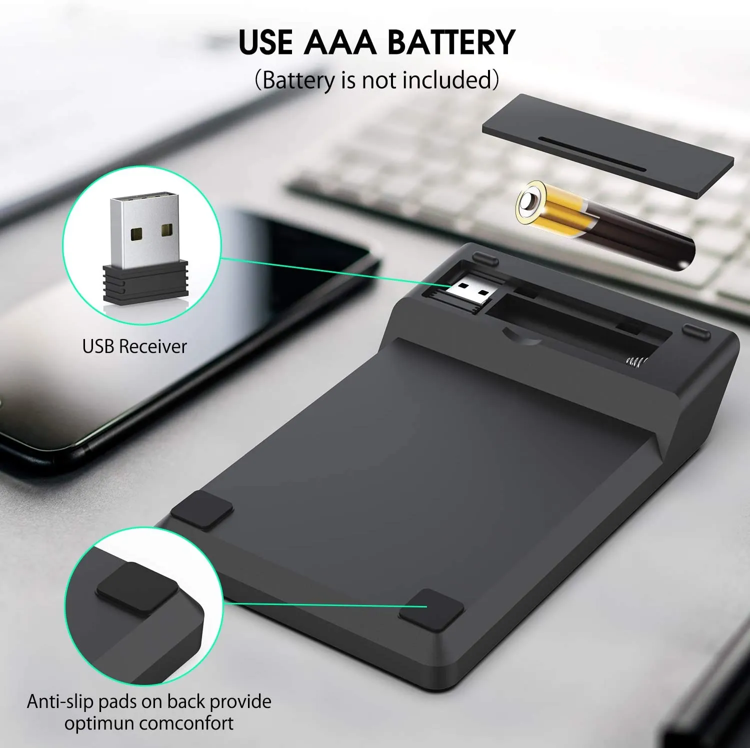 מקלדת מספרים נומרית אלחוטית עם דונגל USB – תמונה 6