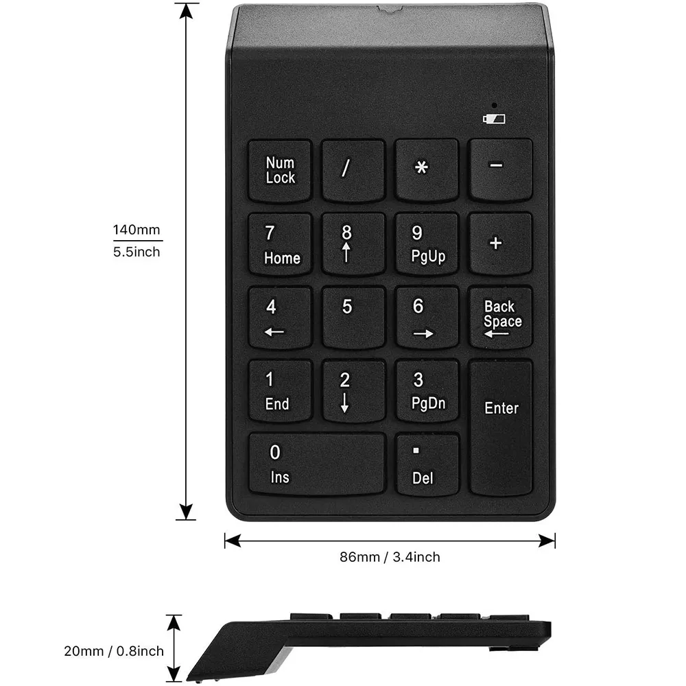 מקלדת מספרים נומרית אלחוטית עם דונגל USB – תמונה 7