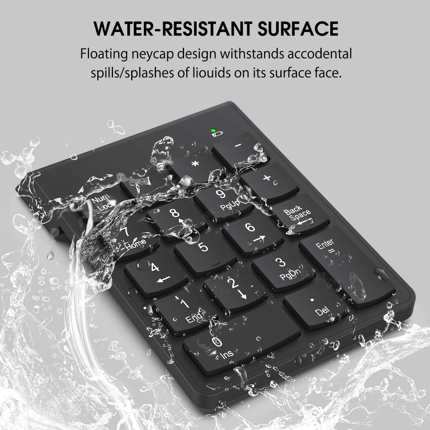 מקלדת מספרים נומרית אלחוטית עם דונגל USB – תמונה 5