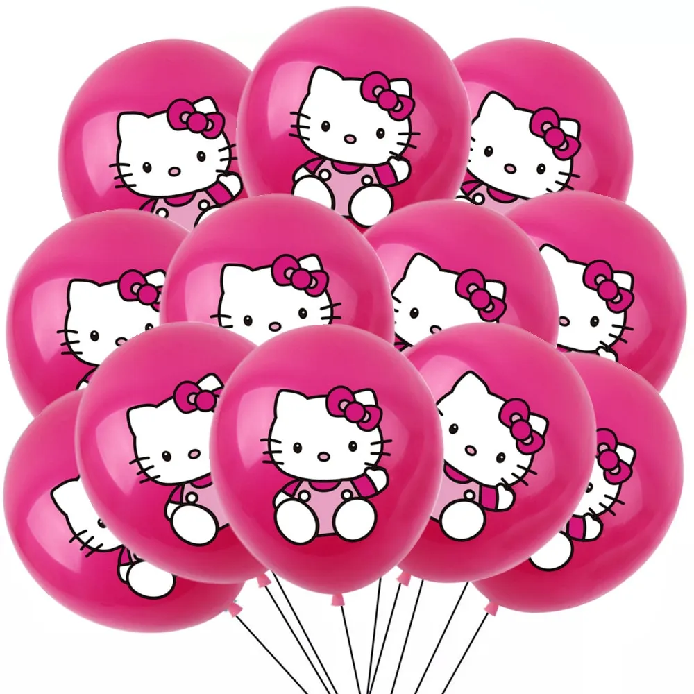 ⁦זר בלוני יומולדת בסגנון הלו קיטי עם מספר! HELLO KITTY⁩ – תמונה ⁦6⁩