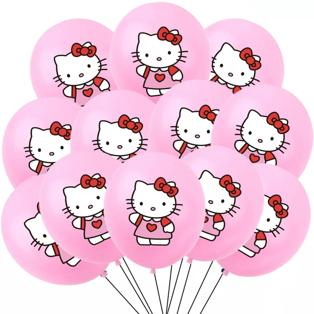 ⁦זר בלוני יומולדת בסגנון הלו קיטי עם מספר! HELLO KITTY⁩ – תמונה ⁦5⁩