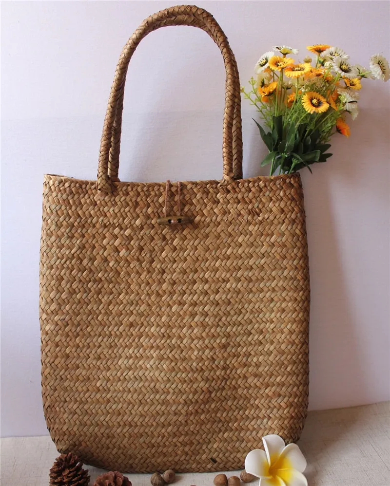 תיק TOTE קש ארוג – תמונה 2