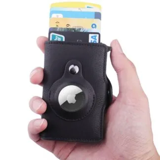 ארנק כרטיסים נשלפים מעור חיבור לאייר תג / Apple AirTag