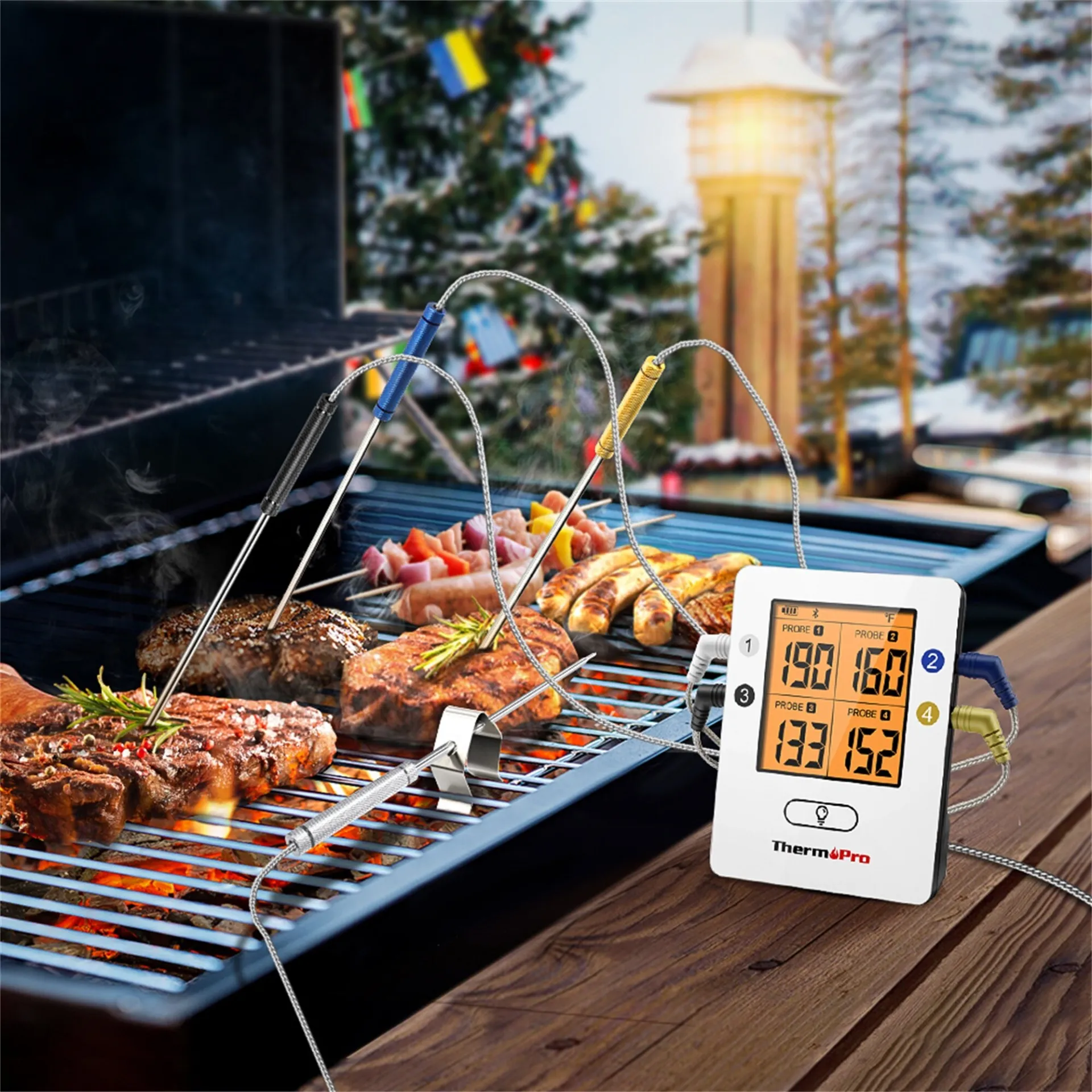 ⁦מד חום מזון דיגיטלי אלחוטי +4 פרובים TP25 מבית ThermoPro⁩ – תמונה ⁦2⁩