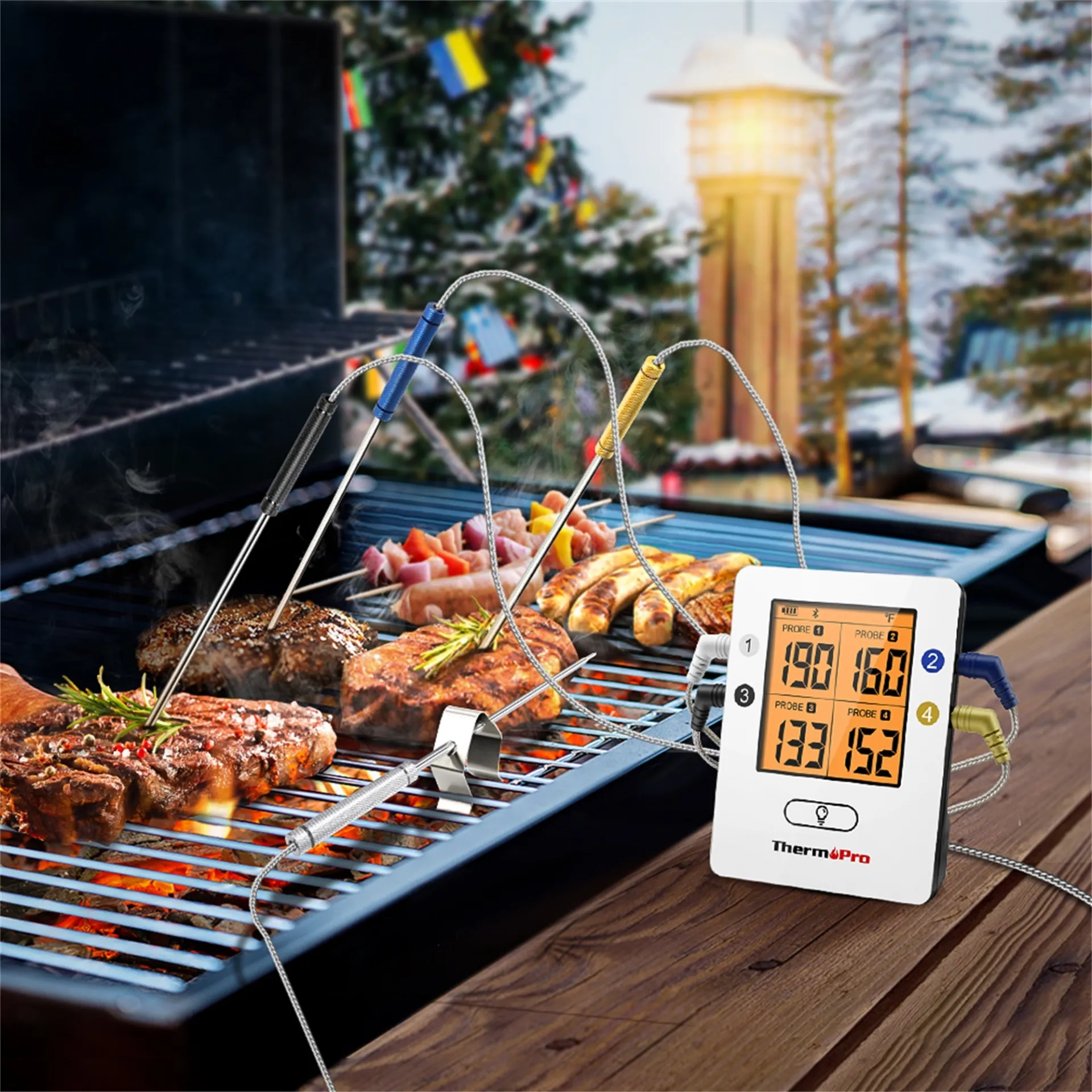 מד חום מזון דיגיטלי אלחוטי +4 פרובים TP25 מבית ThermoPro