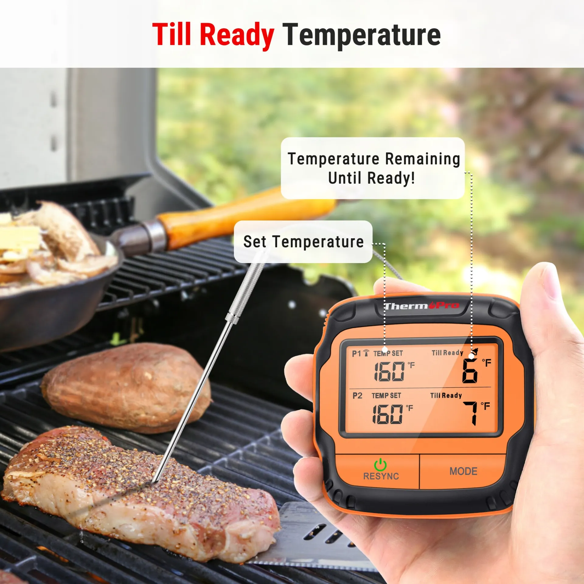 מד חום מזון דיגיטלי אלחוטי +2 פרובים TP28 מבית ThermoPro מד חום מזון דיגיטלי אלחוטי +2 פרובים TP28 מבית ThermoPro