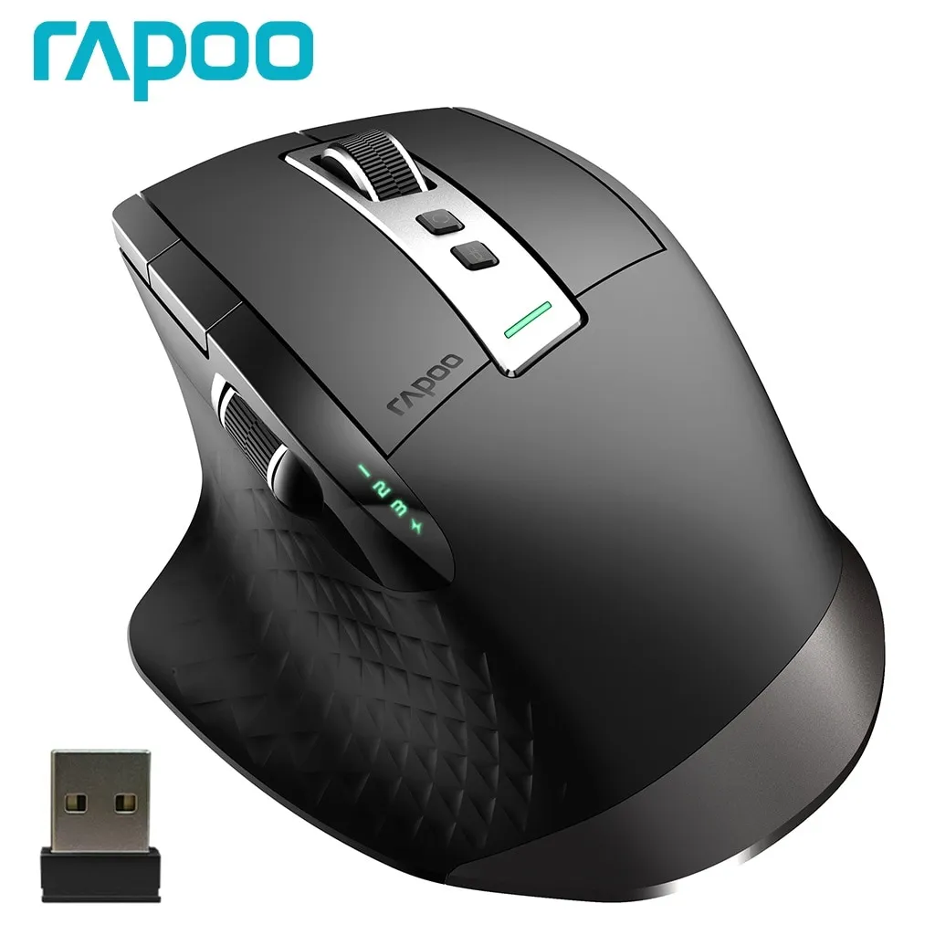 ⁦עכבר למחשב Rapoo MT750 הכולל חיבור ל-4 מחשבים וחיבור 2.4GHZ / בלוטוס⁩ – תמונה ⁦2⁩