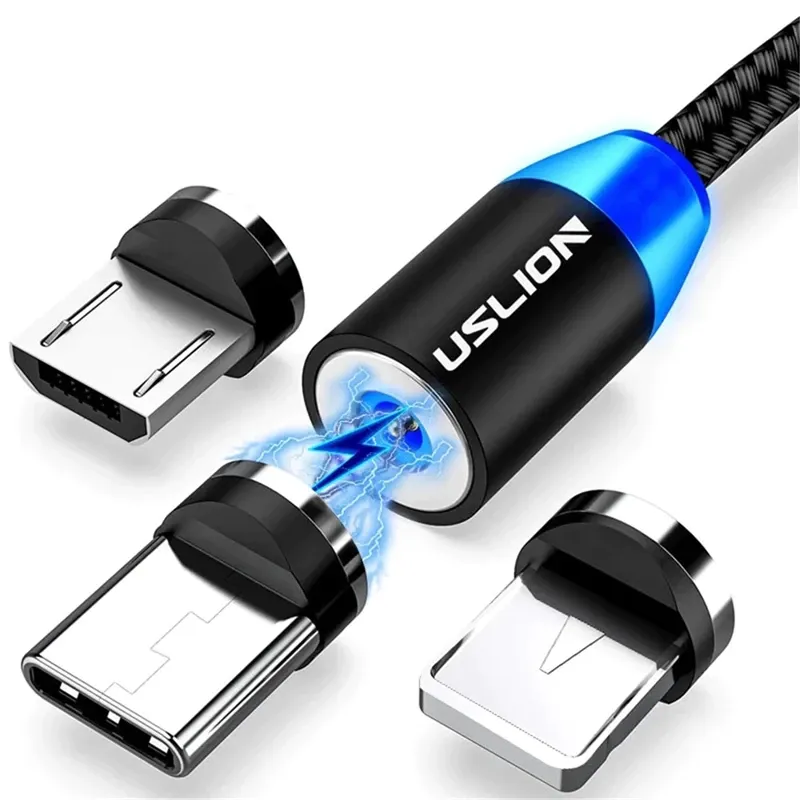 כבל USB מגנטי לטעינה וחיבור מהיר של סמארטפונים למטען