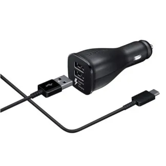 מטען רכב סמסונג כפול מקורי מהיר 15W עם כבל TYPE C