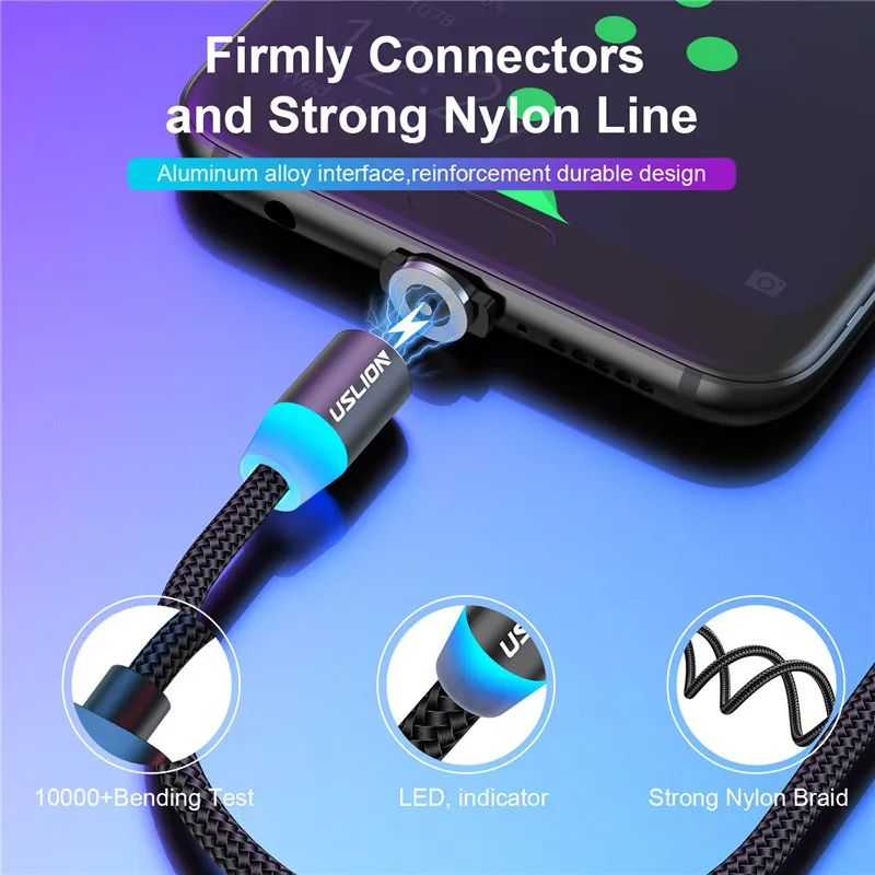 ⁦כבל USB מגנטי לטעינה וחיבור מהיר של סמארטפונים למטען⁩ – תמונה ⁦2⁩