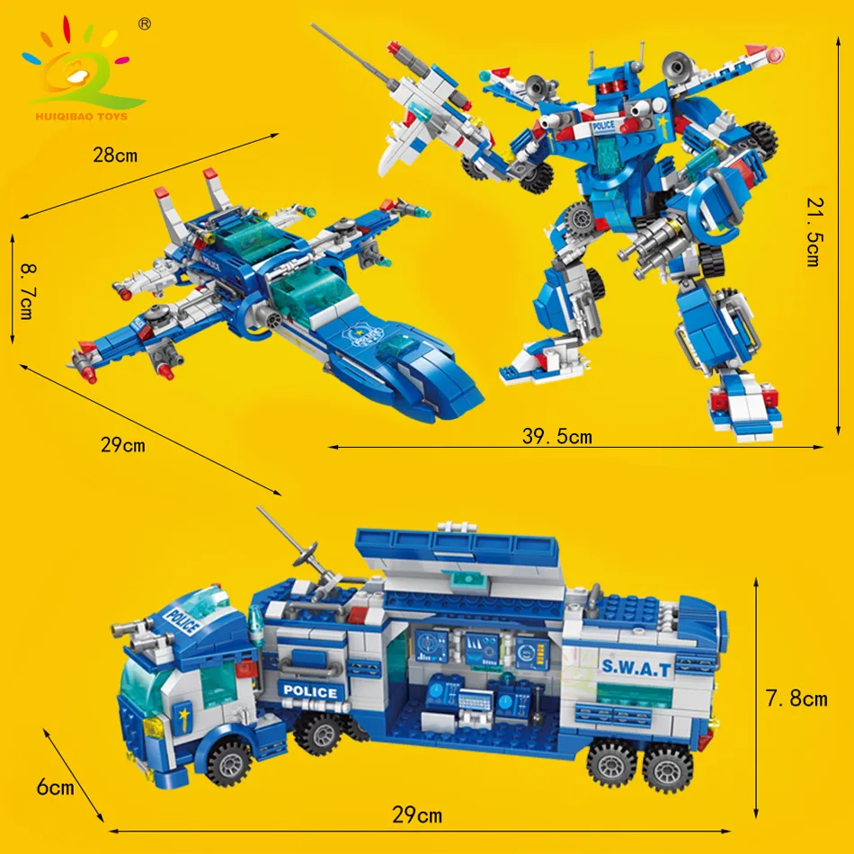 ⁦תחנת משאית משטרה 8 ב-1 להרכבה מאבני משחק (לגו)⁩ – תמונה ⁦3⁩