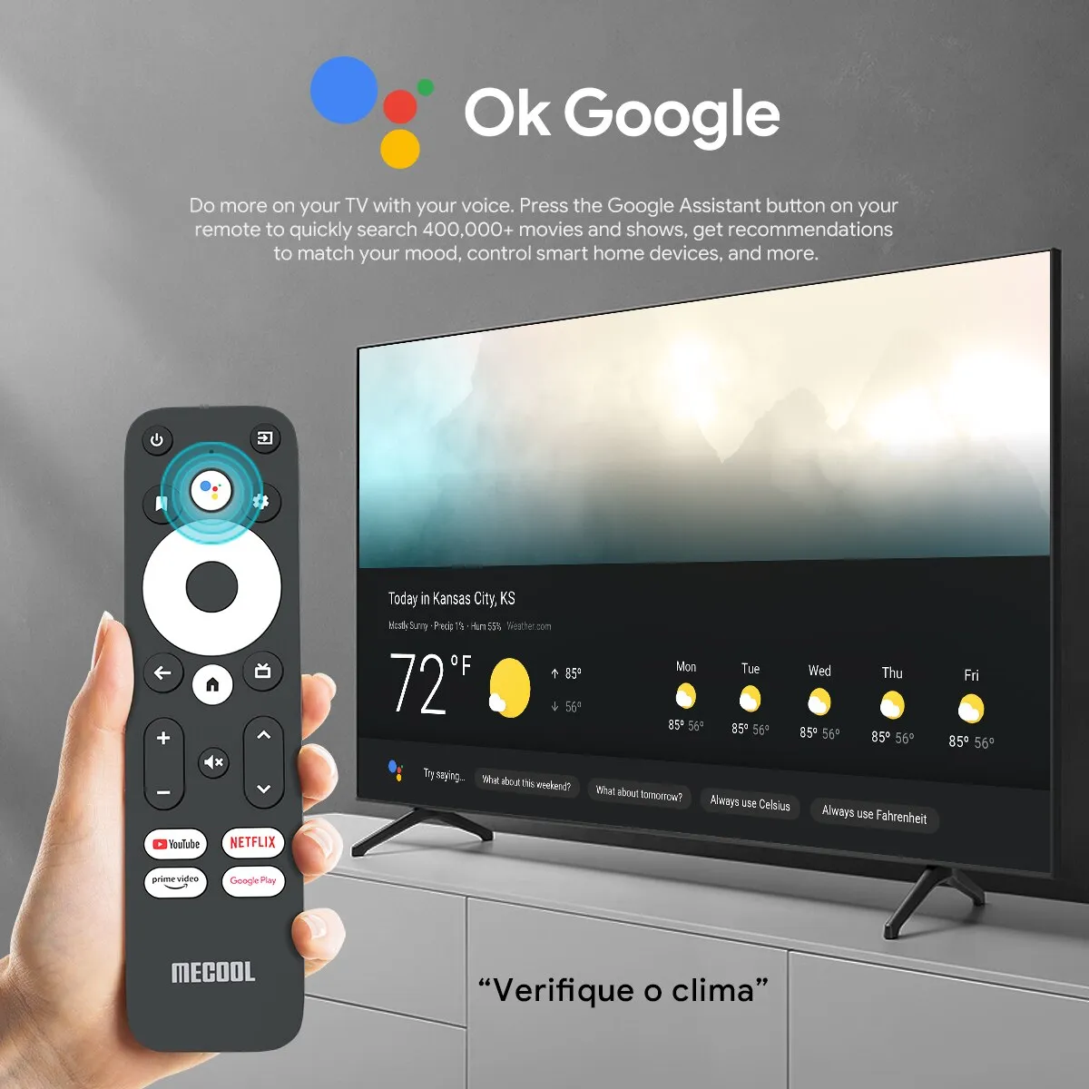 ⁦שלט חליפי מקורי לסטרימר Mecool KM2 Plus - כולל פונקציה קולית מיקרופון!⁩ – תמונה ⁦4⁩