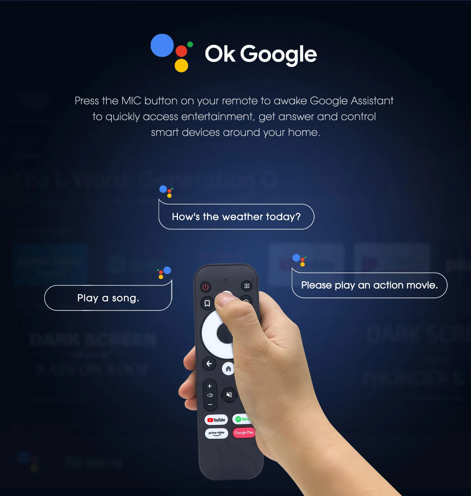 ⁦שלט חליפי מקורי לסטרימר Mecool KD2 KM7 TV BOX  - כולל פונקציה קולית מיקרופון!⁩ – תמונה ⁦4⁩