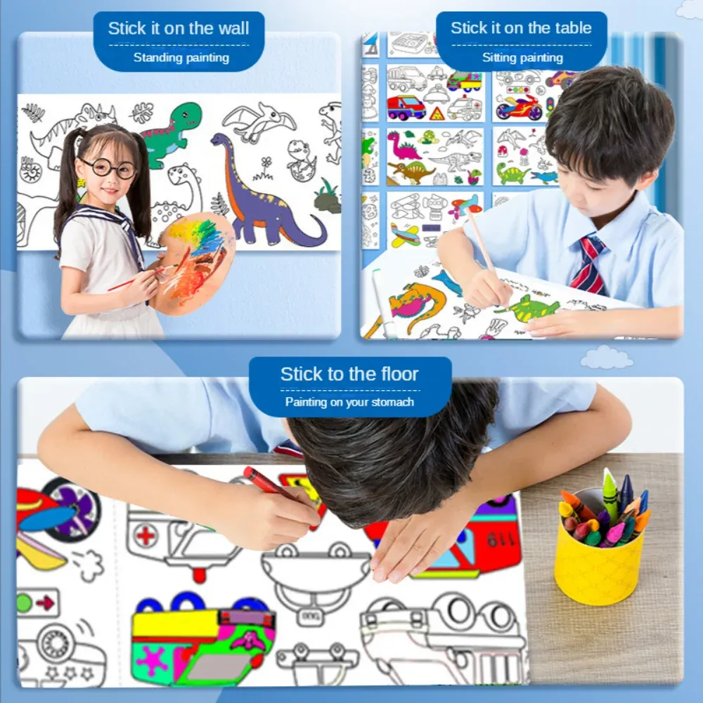 2023 Kids DIY Painting Drawing Roll Toys Sticky Color Filling Paper Graffiti Scroll Paper Educational Toys for Boys Girls Gift 2023 Kids DIY Painting Drawing Roll Toys Sticky Color Filling Paper Graffiti Scroll Paper Educational Toys for Boys Girls Gift
