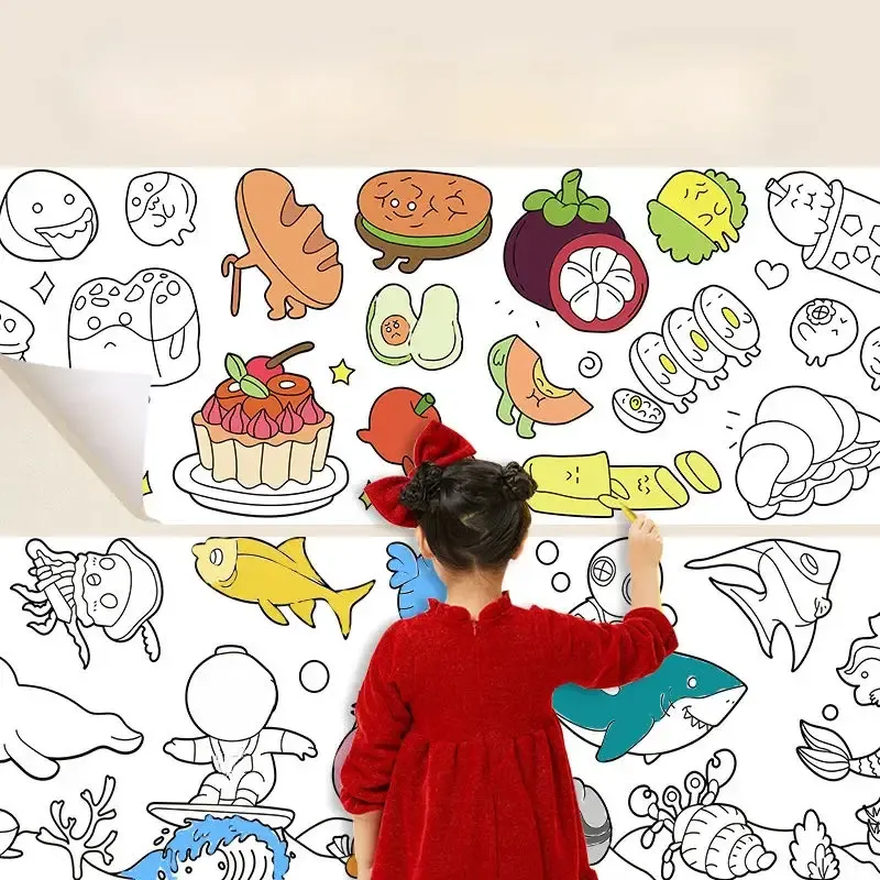 2023 Kids DIY Painting Drawing Roll Toys Sticky Color Filling Paper Graffiti Scroll Paper Educational Toys for Boys Girls Gift 2023 Kids DIY Painting Drawing Roll Toys Sticky Color Filling Paper Graffiti Scroll Paper Educational Toys for Boys Girls Gift