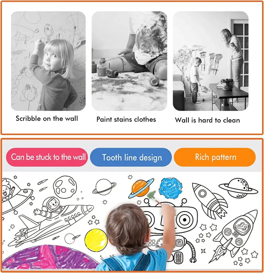 2023 Kids DIY Painting Drawing Roll Toys Sticky Color Filling Paper Graffiti Scroll Paper Educational Toys for Boys Girls Gift 2023 Kids DIY Painting Drawing Roll Toys Sticky Color Filling Paper Graffiti Scroll Paper Educational Toys for Boys Girls Gift