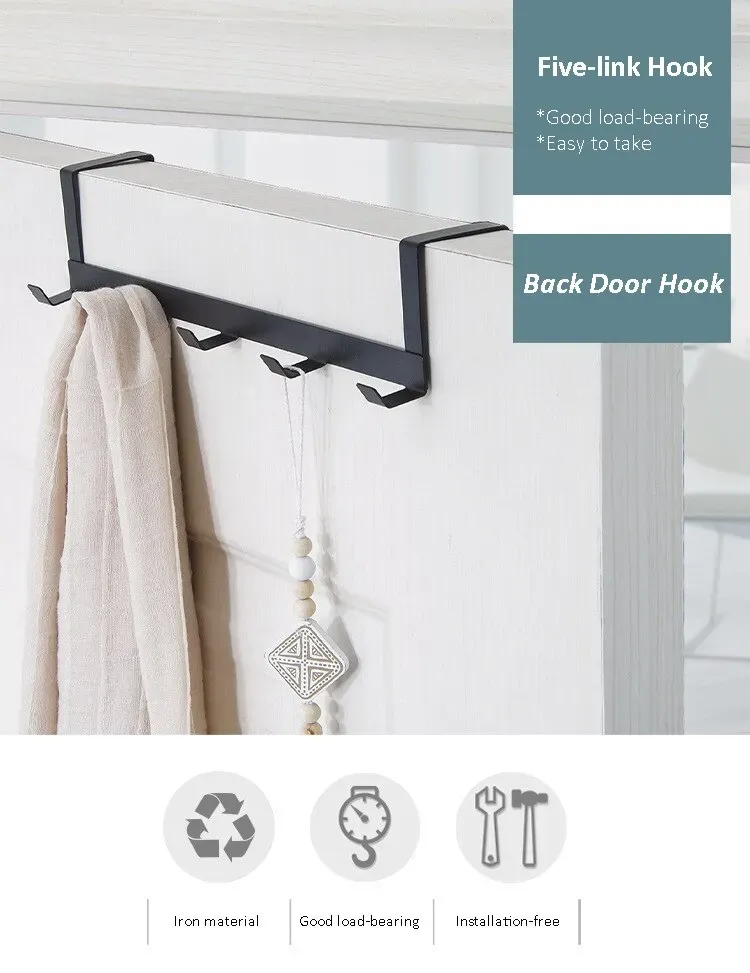 Hooks Over The Door 5 Hooks Home Bathroom Organizer Rack Clothes Coat Hat Towel Hanger Bathroom Kitchen Accessories Hooks Over The Door 5 Hooks Home Bathroom Organizer Rack Clothes Coat Hat Towel Hanger Bathroom Kitchen Accessories