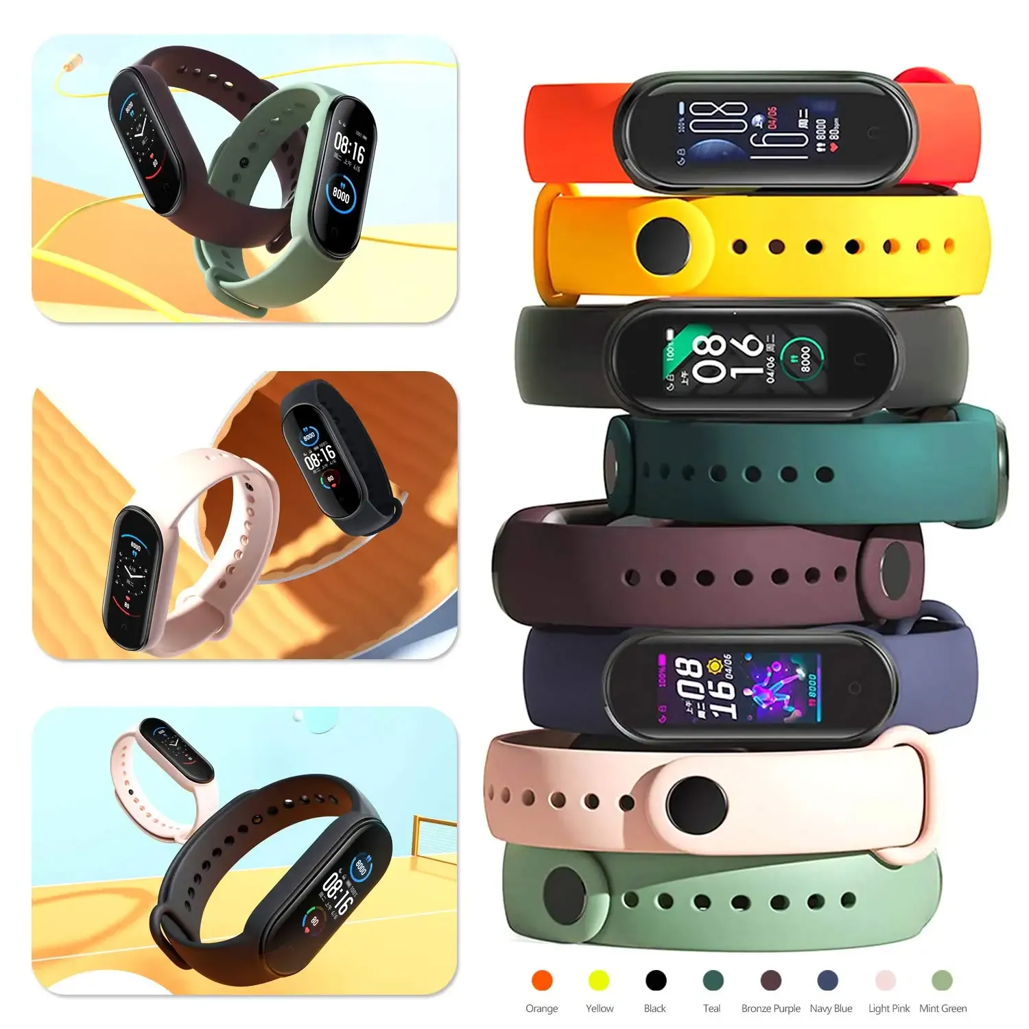 רצועת סיליקון לצמיד הכושר שיאומי Xiaomi Mi Band 8 – תמונה 2