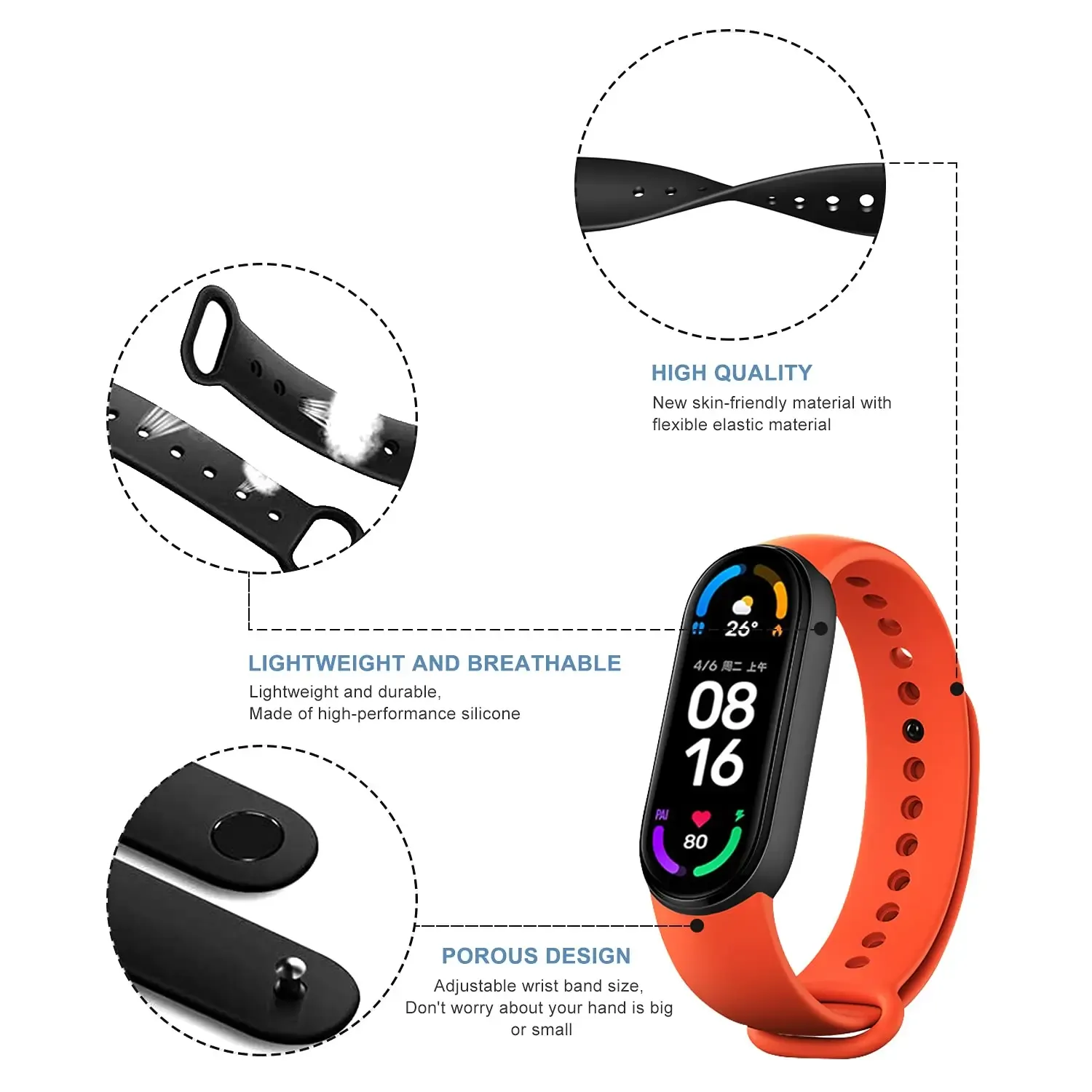 רצועת סיליקון לצמיד הכושר שיאומי Xiaomi Mi Band 8 רצועת סיליקון לצמיד הכושר שיאומי Xiaomi Mi Band 8