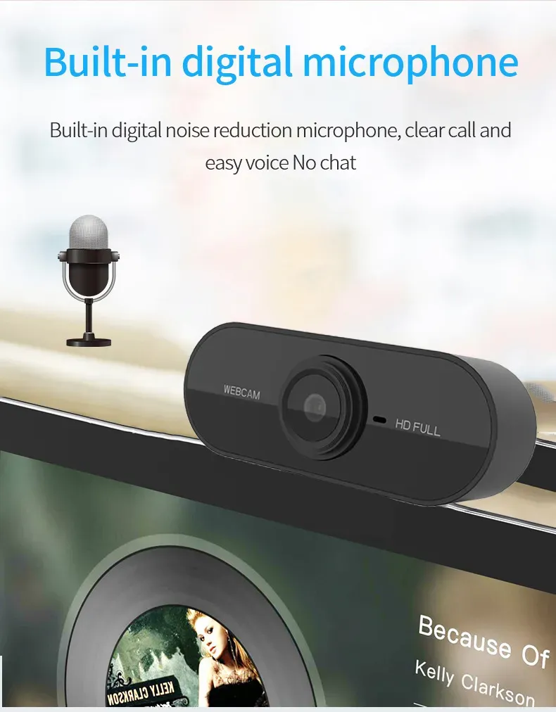 מצלמה רשת למחשב עם מיקרופון מובנה באיכות 1080P FULL HD מצלמה רשת למחשב עם מיקרופון מובנה באיכות 1080P FULL HD