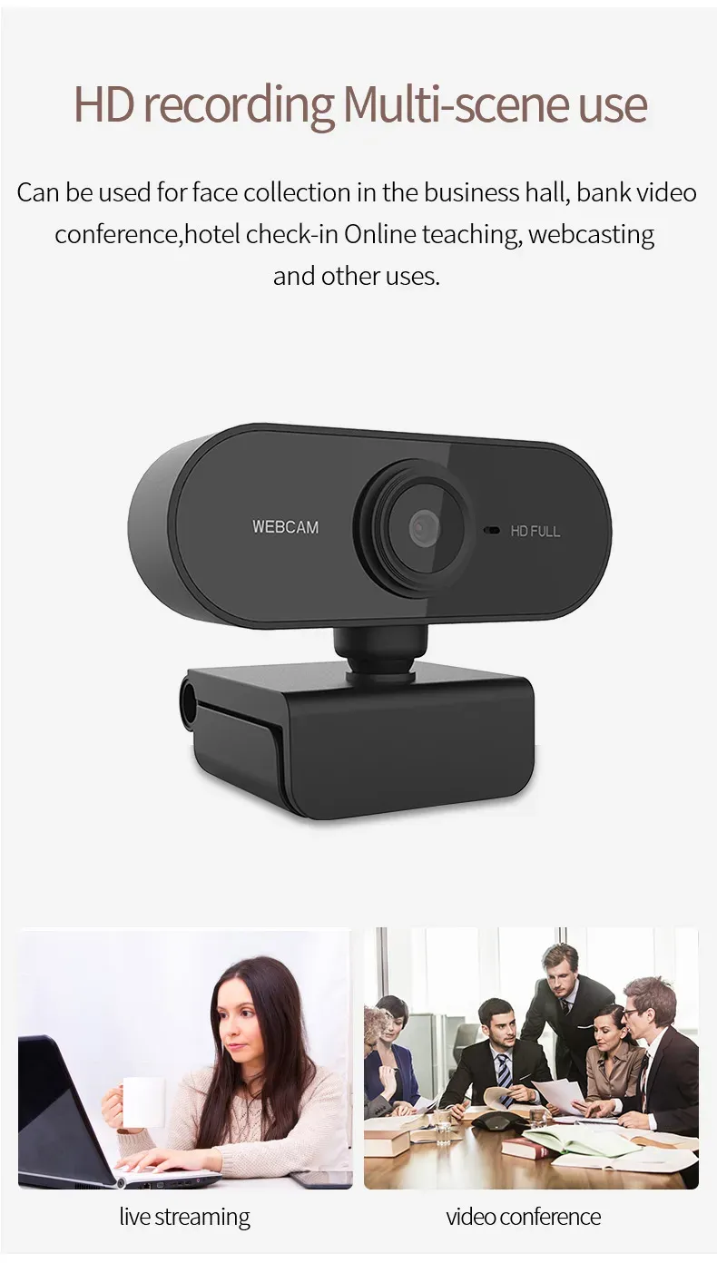 מצלמה רשת למחשב עם מיקרופון מובנה באיכות 1080P FULL HD מצלמה רשת למחשב עם מיקרופון מובנה באיכות 1080P FULL HD