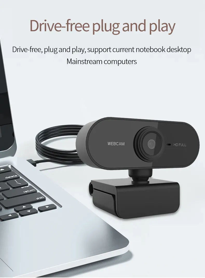 מצלמה רשת למחשב עם מיקרופון מובנה באיכות 1080P FULL HD מצלמה רשת למחשב עם מיקרופון מובנה באיכות 1080P FULL HD