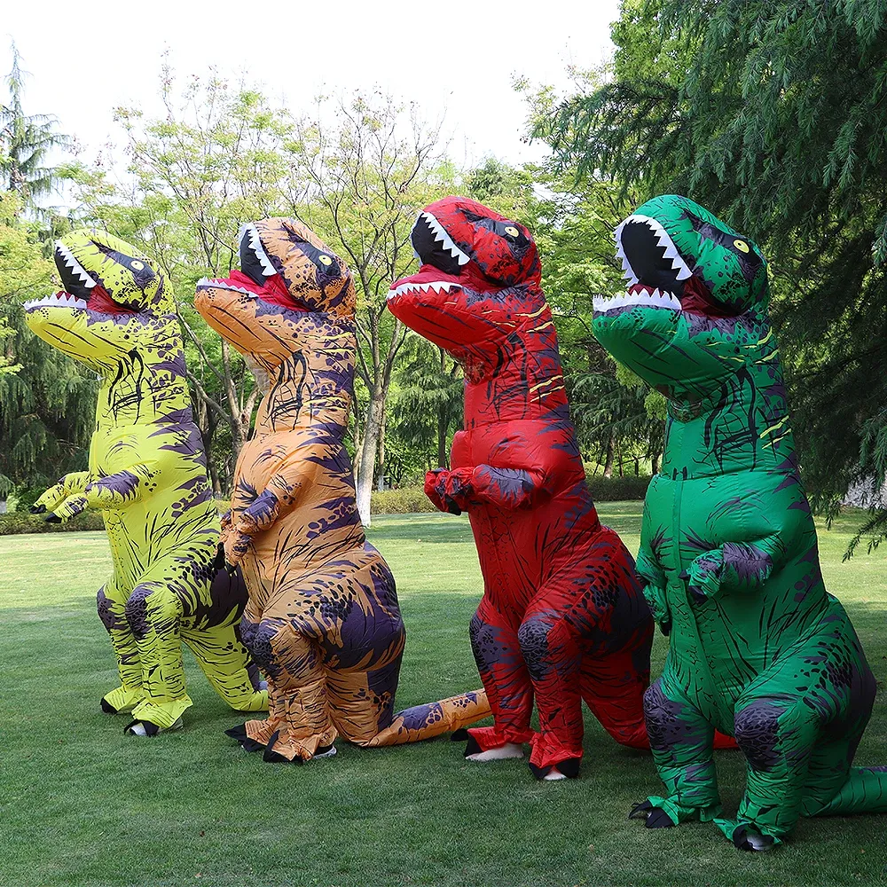 ⁦תחפושת של דינוזאור T-REX מתנפח לילדים ולמבוגרים⁩ – תמונה ⁦2⁩