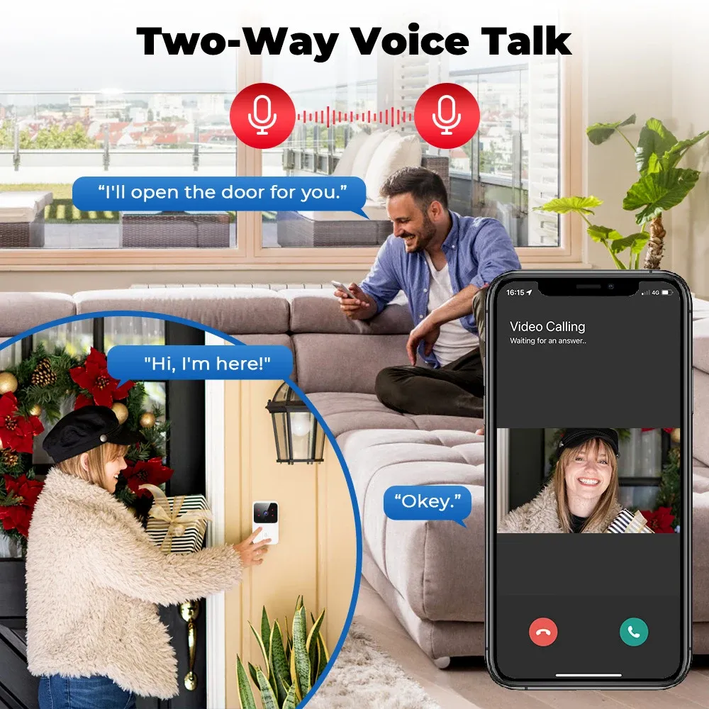 אינטרקום ביתי מבית Tuya הכולל פעמון לדלת הבית – תמונה 4