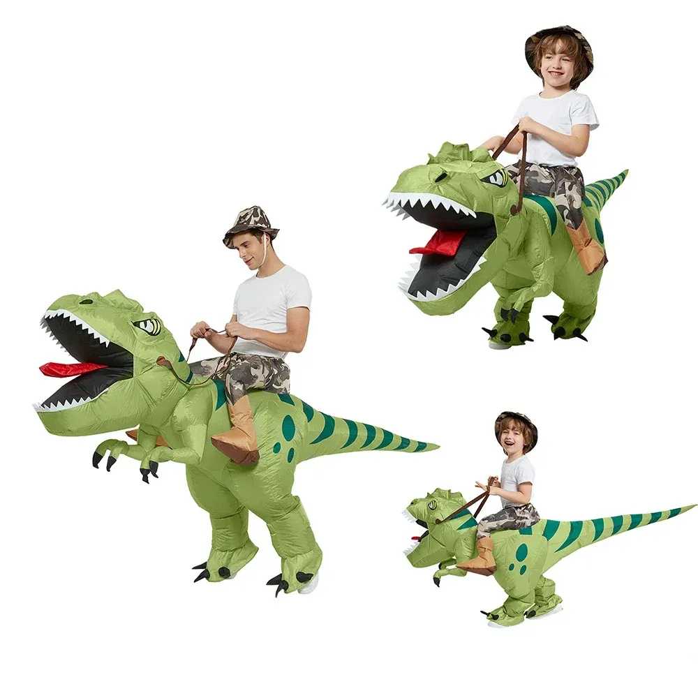 New Hot Sale Funny Child Adult Inflatable Riding Green Dinosaur Cosplay Costume Kids Fancy Dress Halloween Holiday Theme Party New Hot Sale Funny Child Adult Inflatable Riding Green Dinosaur Cosplay Costume Kids Fancy Dress Halloween Holiday Theme Party