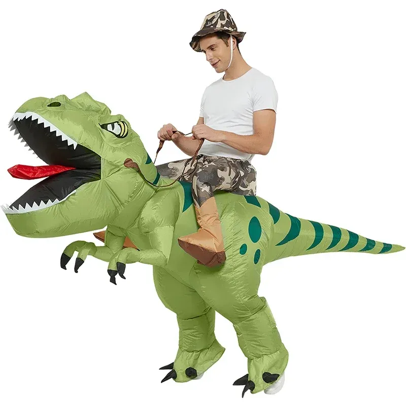 תחפושת של רכיבה על דינוזאור T-REX מתנפח לילדים ולמבוגרים – תמונה 4