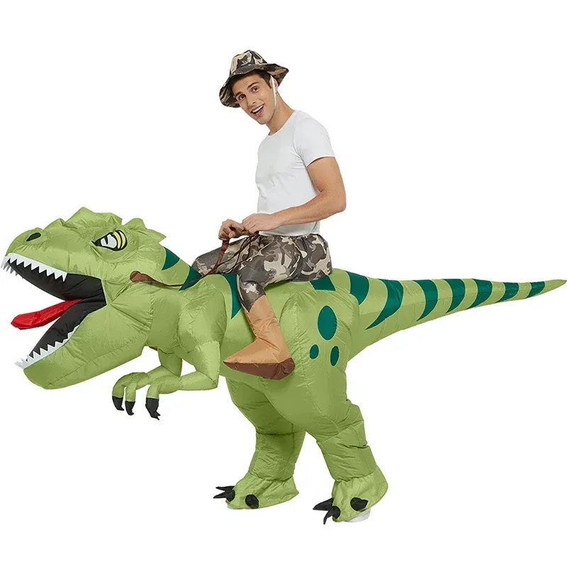 New Hot Sale Funny Child Adult Inflatable Riding Green Dinosaur Cosplay Costume Kids Fancy Dress Halloween Holiday Theme Party New Hot Sale Funny Child Adult Inflatable Riding Green Dinosaur Cosplay Costume Kids Fancy Dress Halloween Holiday Theme Party