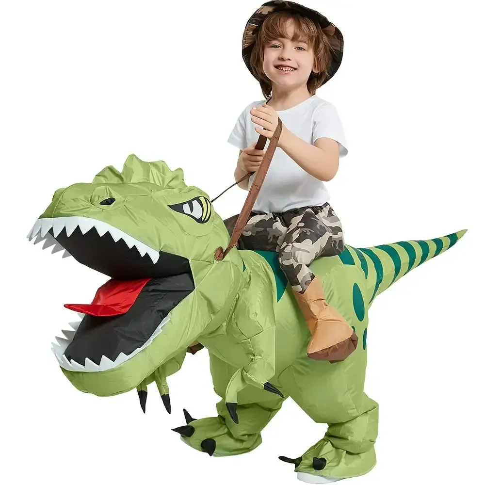 תחפושת של רכיבה על דינוזאור T-REX מתנפח לילדים ולמבוגרים – תמונה 3