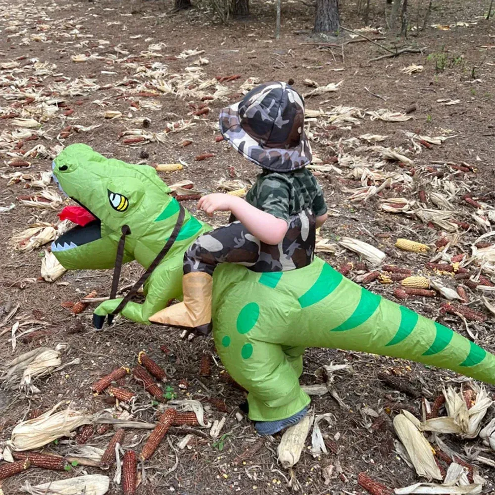 New Hot Sale Funny Child Adult Inflatable Riding Green Dinosaur Cosplay Costume Kids Fancy Dress Halloween Holiday Theme Party New Hot Sale Funny Child Adult Inflatable Riding Green Dinosaur Cosplay Costume Kids Fancy Dress Halloween Holiday Theme Party